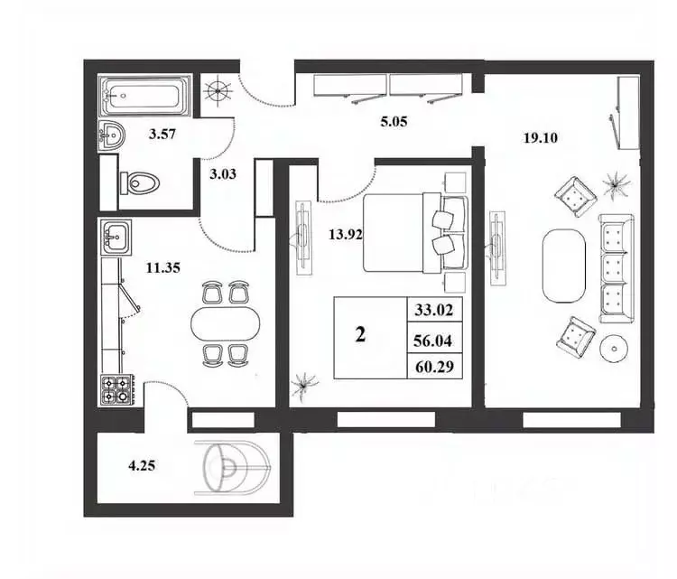 2-к кв. Новгородская область, Великий Новгород ул. Королева, 22к2 ... - Фото 1
