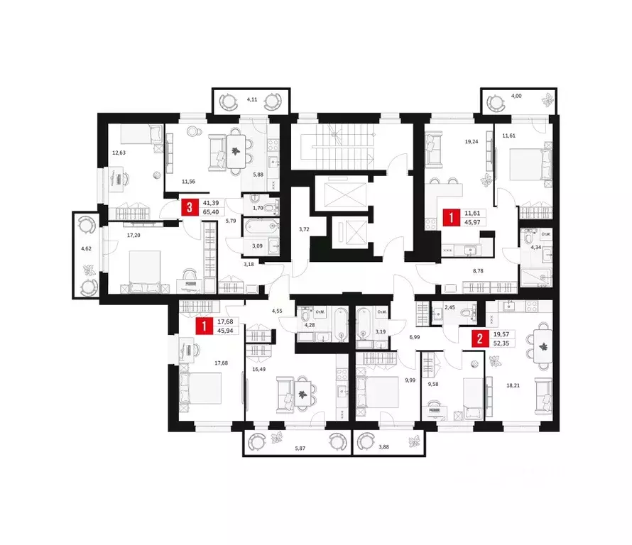 3-к кв. Башкортостан, Уфа ул. Большая Московская, 11 (65.4 м) - Фото 2