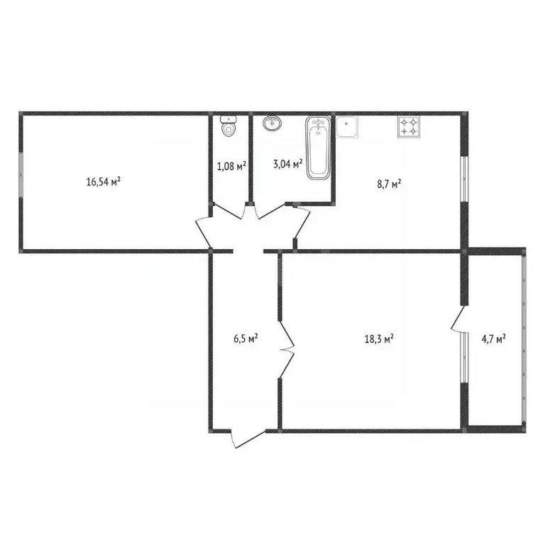 2-к кв. Башкортостан, Уфа ул. Булата Имашева, 9 (56.2 м) - Фото 1