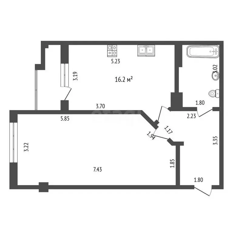 1-комнатная квартира: Севастополь, улица Челнокова, 17к2Б (53.4 м) - Фото 0