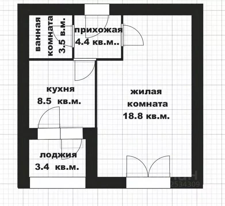 1-к кв. Башкортостан, Уфа Союзная ул., 37/1 (35.2 м) - Фото 2
