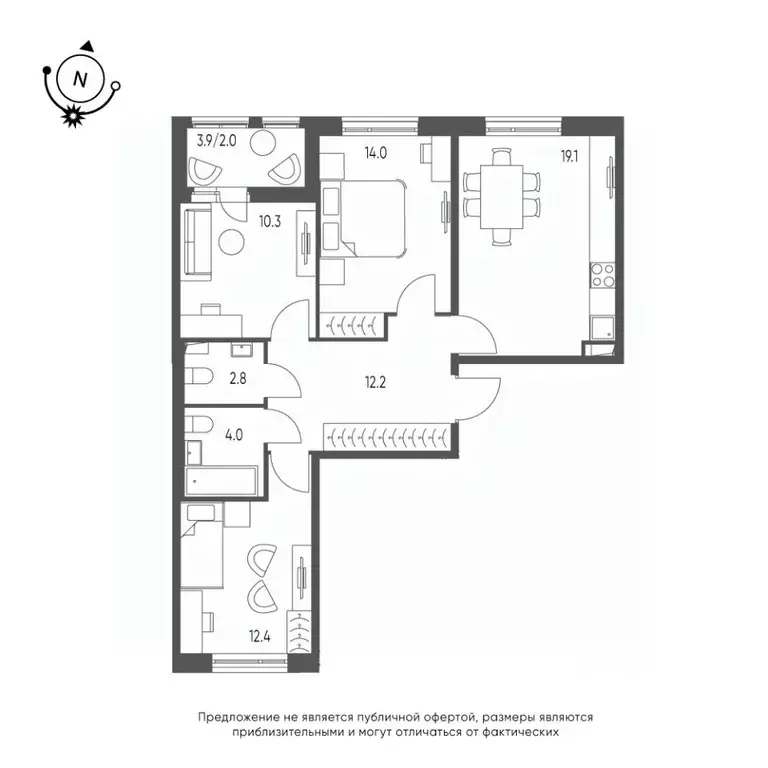 3-к кв. Омская область, Омск Зеленая река мкр,  (76.8 м) - Фото 0