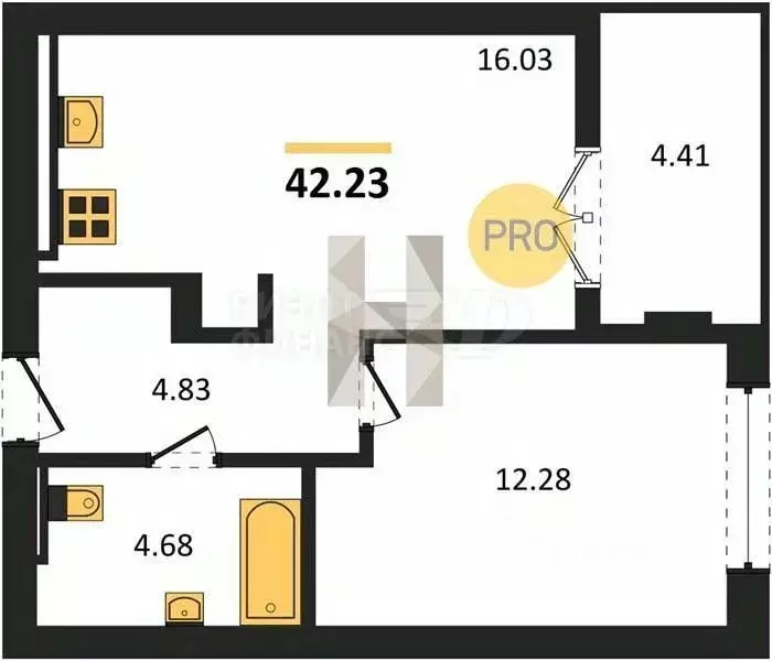 1-к кв. Калининградская область, Гурьевск Включи жилой комплекс (49.6 ... - Фото 1