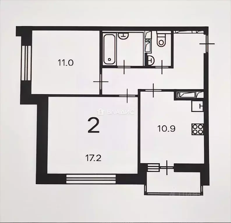 2-к кв. Москва Полярная ул., 3 (53.5 м) - Фото 2