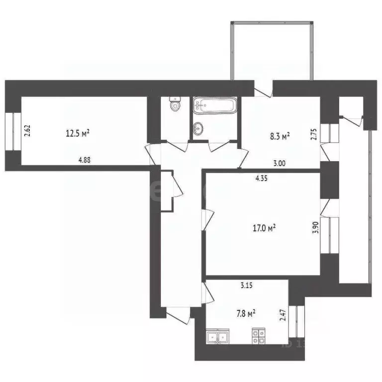 3-к кв. Ярославская область, Рыбинский муниципальный округ, с. Покров ... - Фото 2