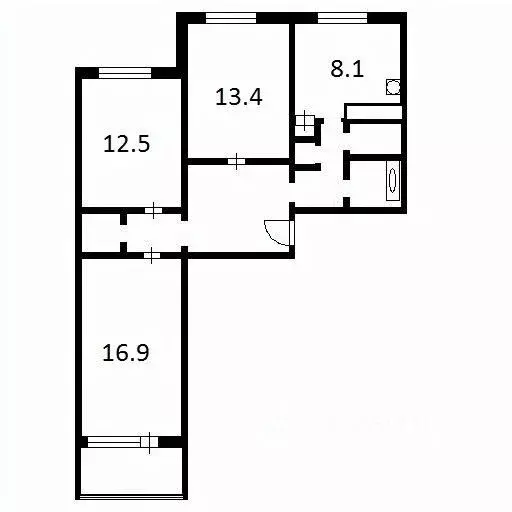 3-к кв. Санкт-Петербург Ключевая ул., 13 (70.9 м) - Фото 2