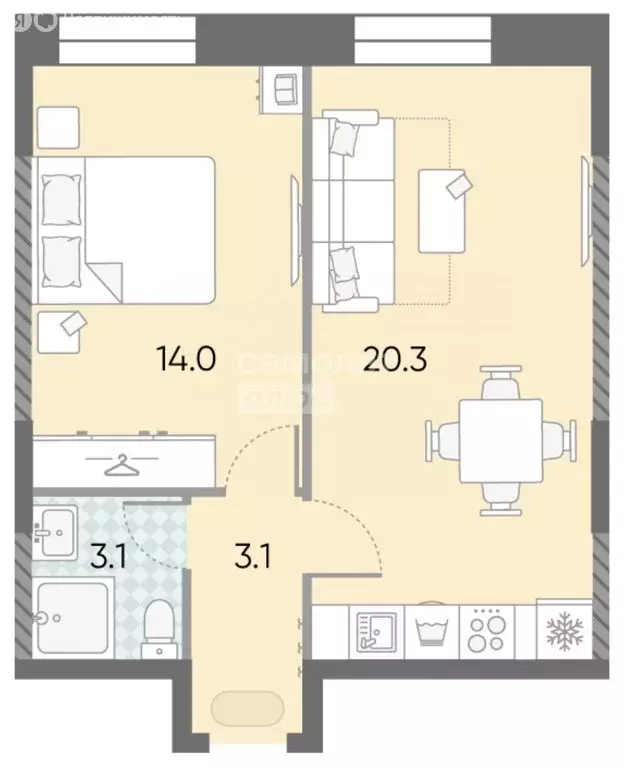 2-комнатная квартира: Москва, улица Архитектора Щусева, 5к1 (39.8 м) - Фото 1