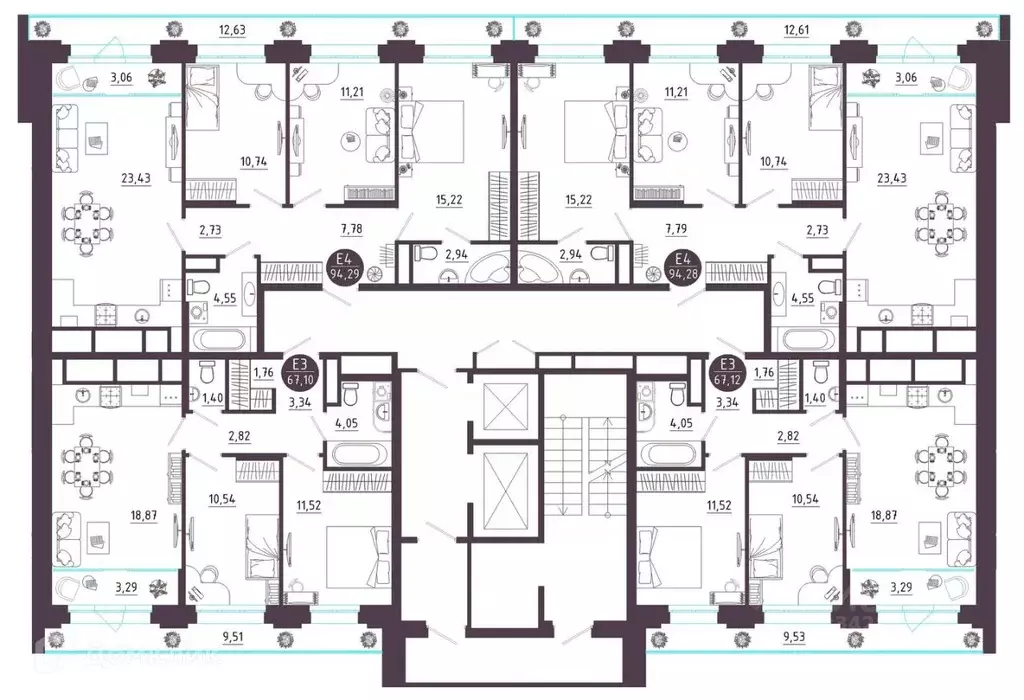 3-к кв. Рязанская область, Рязань Московское ш. (94.28 м) - Фото 1