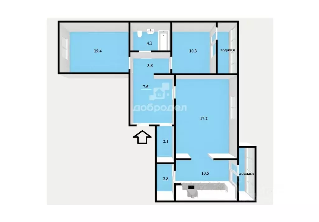 3-к кв. Свердловская область, Березовский ул. Гагарина, 27 (77.8 м) - Фото 2