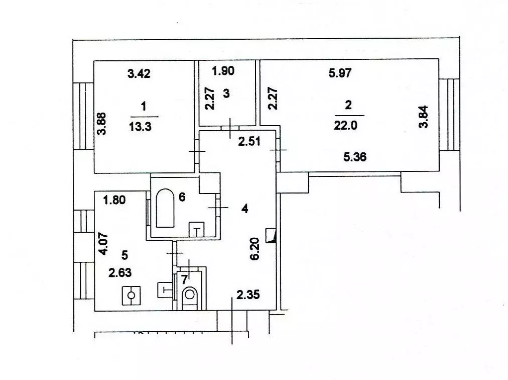 2-к кв. Москва Ленинградский просп., 2 (69.2 м) - Фото 2