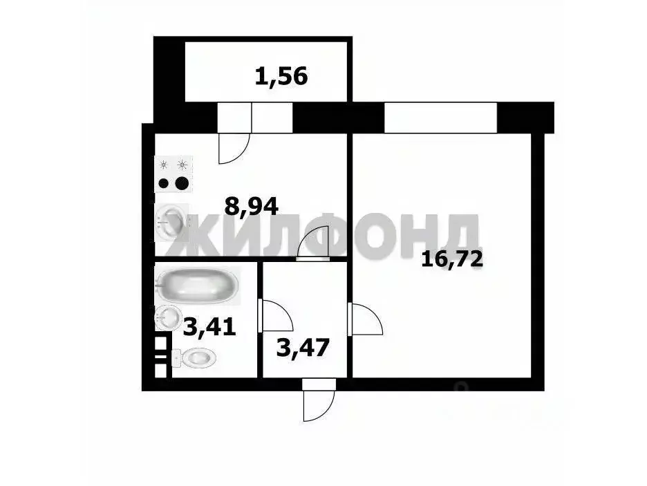 1-к кв. Новосибирская область, Новосибирск ул. Титова, 254 (36.8 м) - Фото 0