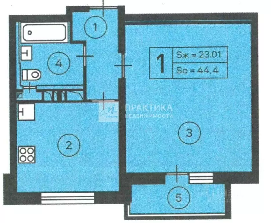 1-комнатная квартира: Москва, проезд Дежнёва, 32 (44.5 м) - Фото 1