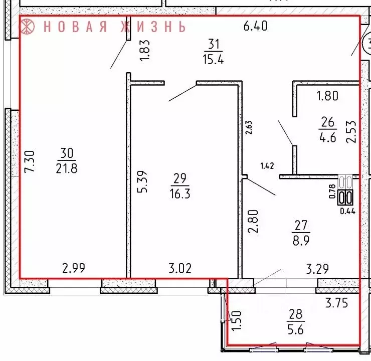 2-к кв. Самарская область, Самара проезд 4-й, 8А (72.6 м) - Фото 1