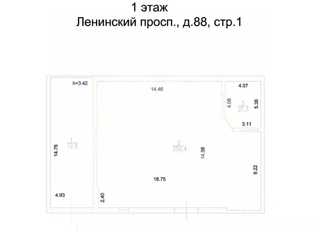 Помещение свободного назначения в Москва Ленинский просп., 88С1 (345 ... - Фото 2