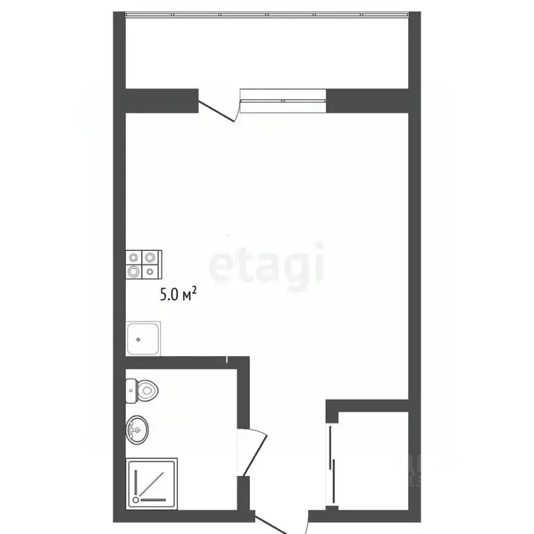 Студия Челябинская область, Миасс бул. И.И. Седова, 11 (24.0 м) - Фото 1