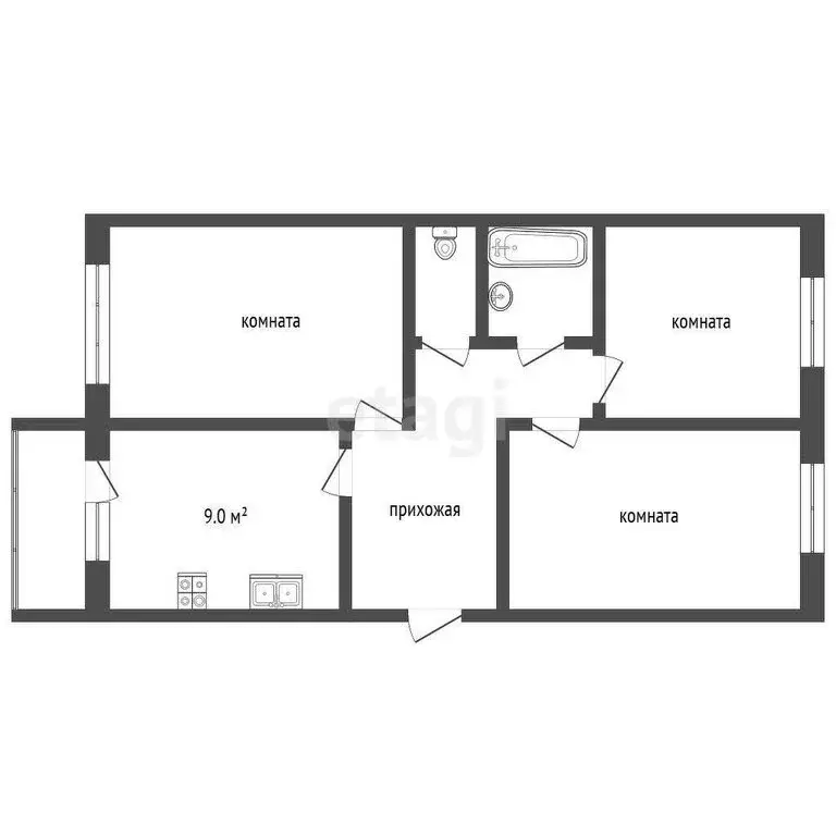 3-комнатная квартира: Московская область, городской округ Воскресенск, ... - Фото 1