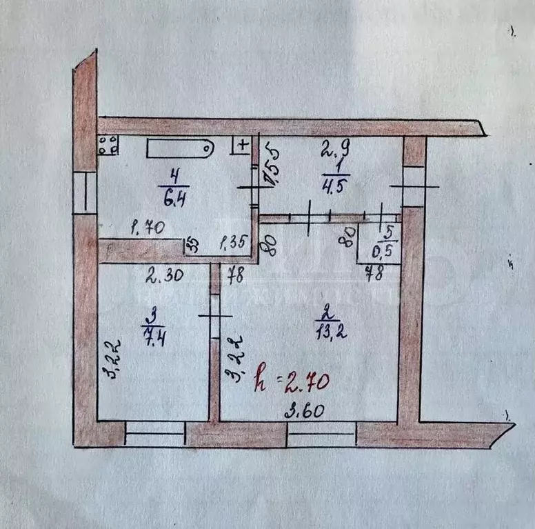 2-к. квартира, 32 м, 1/2 эт. - Фото 0