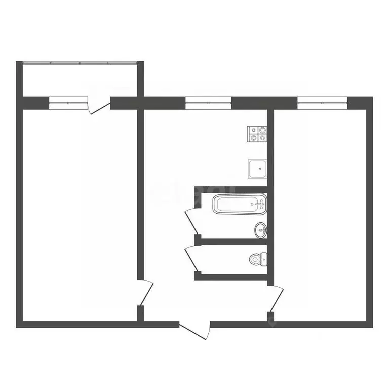 2-к кв. Тульская область, Киреевск ул. Чехова, 7 (43.3 м) - Фото 1