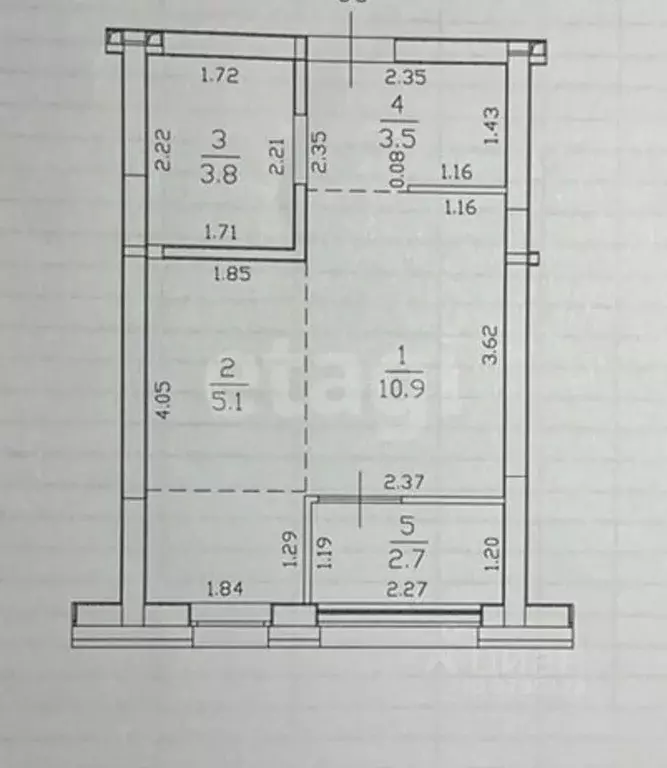 Студия Татарстан, Казань ул. Азата Аббасова, 21А (26.0 м) - Фото 1