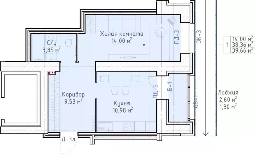 1-к кв. Кировская область, Киров Красный Химик мкр,  (39.66 м) - Фото 0