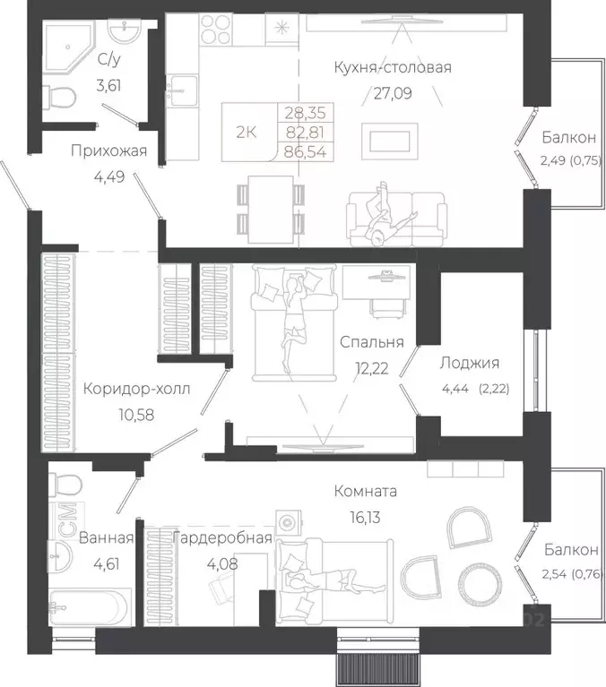 2-к кв. Алтай, Майминский район, с. Майма ул. Энергетиков (86.54 м) - Фото 1