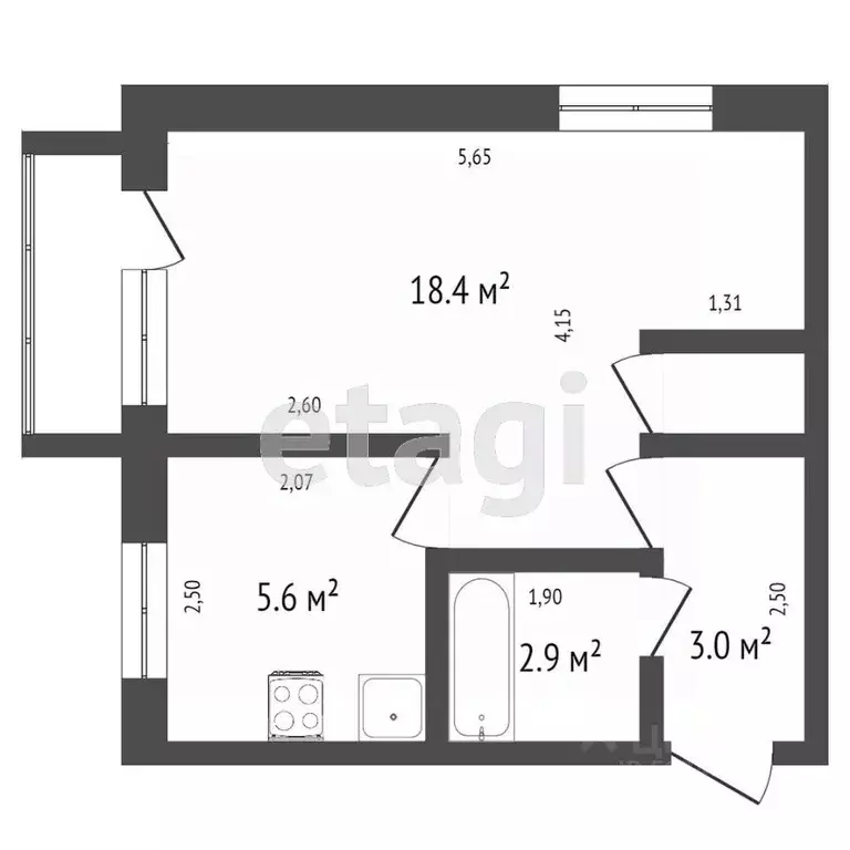 1-к кв. Архангельская область, Новодвинск ул. Советов, 13 (31.0 м) - Фото 2