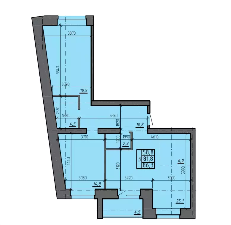 Продаётся 3-к квартира, 86.3 м - Фото 0