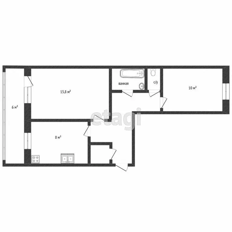 2-комнатная квартира: Тюмень, улица Федюнинского, 13 (52 м) - Фото 1