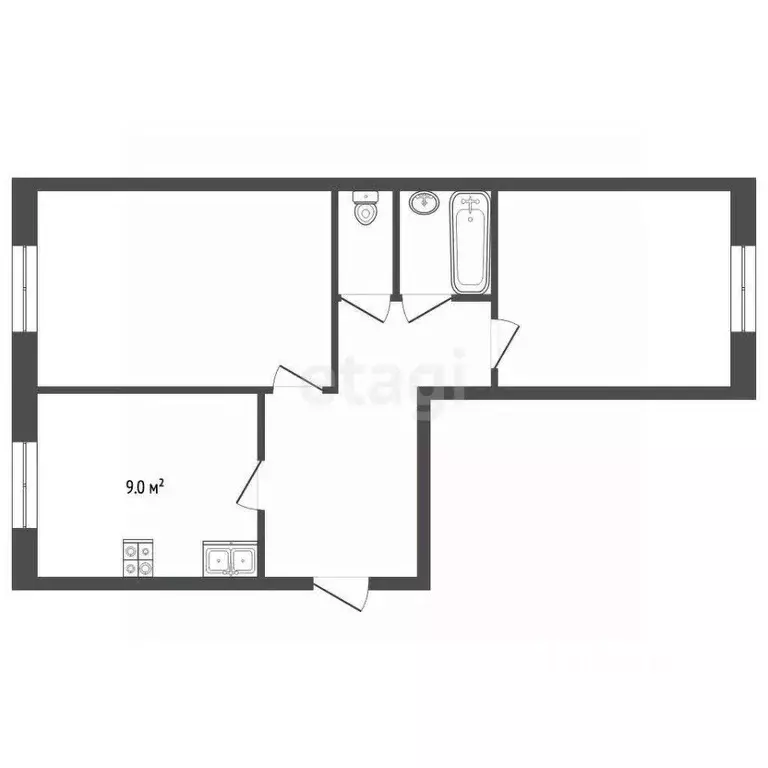 2-к кв. Ярославская область, Рыбинск ул. Ворошилова, 24 (53.3 м) - Фото 1