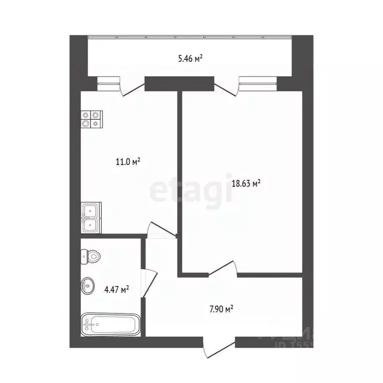 1-к кв. Самарская область, Самара Революционная ул., 101А (46.0 м) - Фото 2