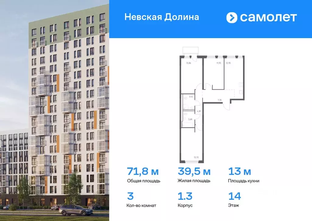 3-к кв. Ленинградская область, Всеволожский район, Свердловское ... - Фото 0