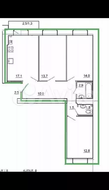 3-к. квартира, 75 м, 2/9 эт. - Фото 0