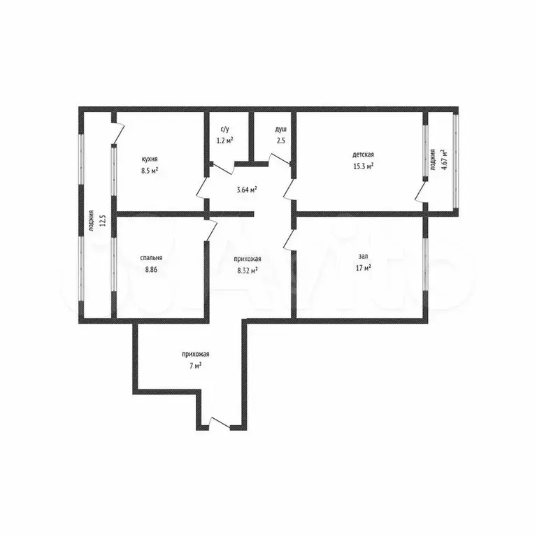 3-к. квартира, 95 м, 3/9 эт. - Фото 0
