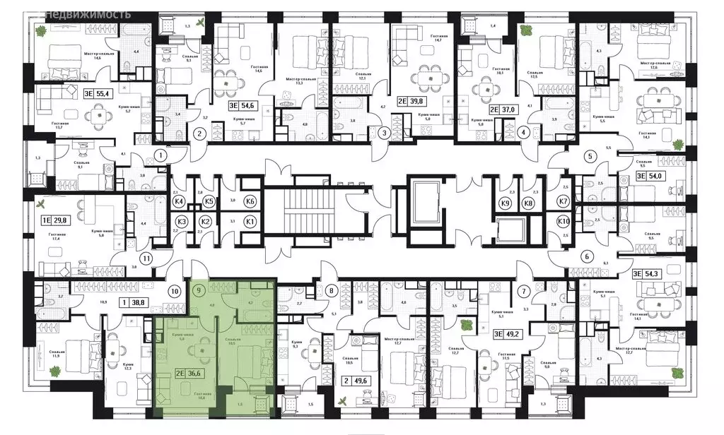 2-комнатная квартира: Пушкино, ЖК Пушкино Град (36.6 м) - Фото 2