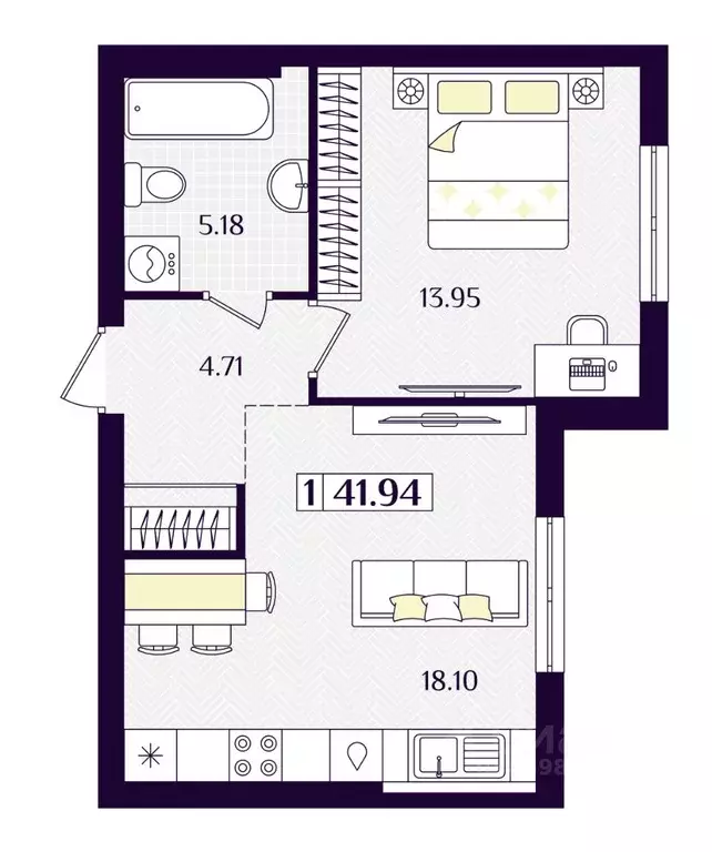1-к кв. Калининградская область, Зеленоградск ул. Потемкина, 15А ... - Фото 0