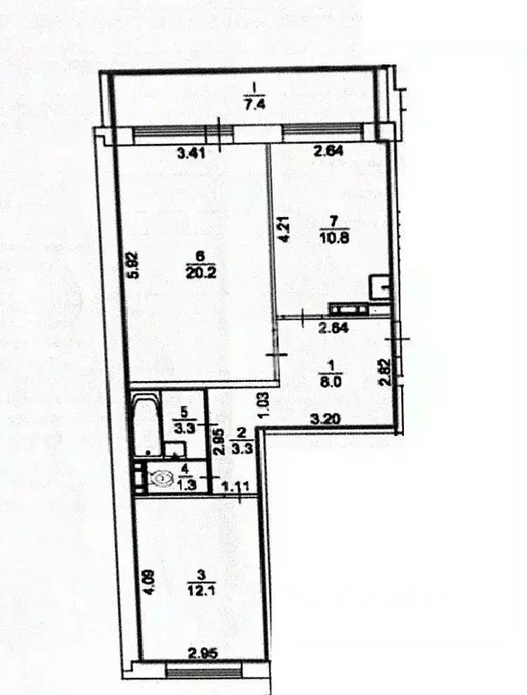 2-к кв. Томская область, Томск ул. 5-я Заречная, 25 (59.0 м) - Фото 1
