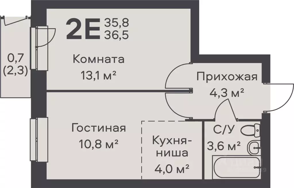 2-к кв. Пермский край, Пермь Гайва мкр, Альфа Дом на Гайве жилой ... - Фото 0