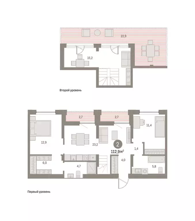 2-комнатная квартира: Екатеринбург, улица Гастелло, 18 (112.88 м) - Фото 2