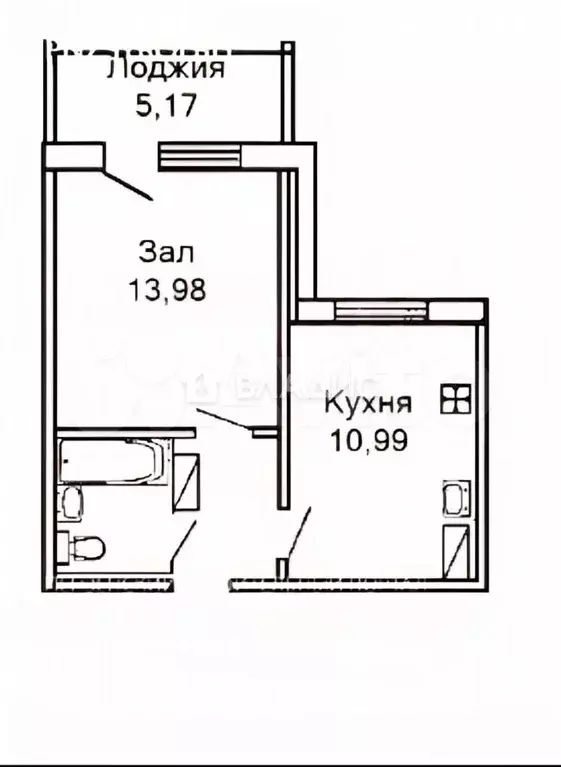 1-к. квартира, 32,1 м, 7/10 эт. - Фото 0