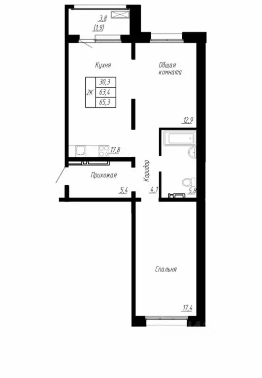 2-к кв. Ленинградская область, Тельмана Тосненский район, Сибирь жилой ... - Фото 1