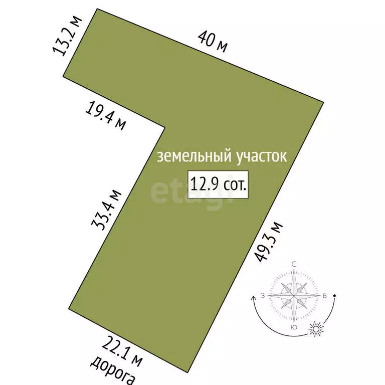 Участок в Урожайное, Лавандовая улица (12.94 м) - Фото 1