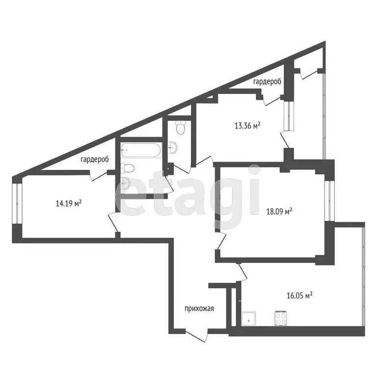 3-комнатная квартира: Щепкинское сельское поселение, посёлок ... - Фото 1