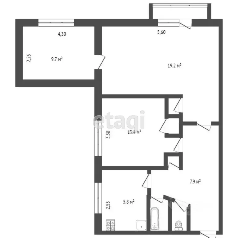 3-к кв. Алтайский край, Бийск ул. 1-й Военный городок, 157 (58.4 м) - Фото 1