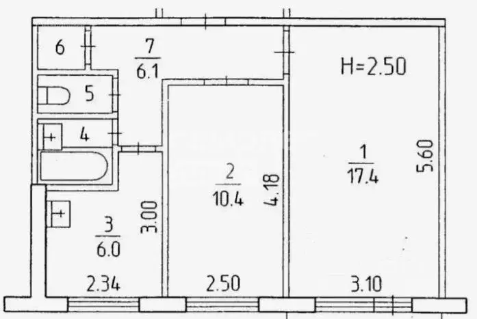 2-к кв. Липецкая область, Липецк просп. имени 60-летия СССР, 25 (52.8 ... - Фото 2