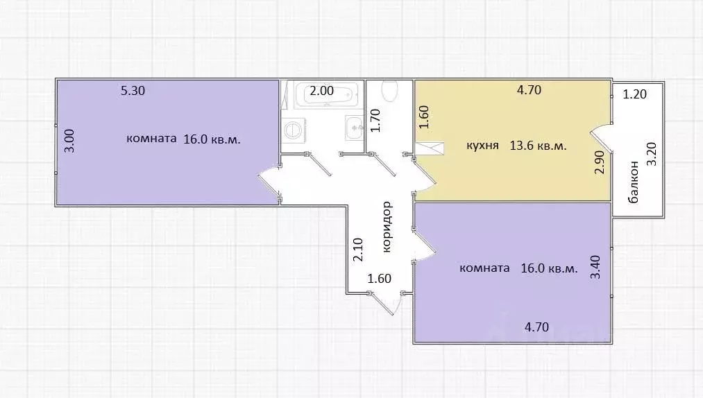 2-к кв. Московская область, Раменское Спортивный проезд, 6 (60.5 м) - Фото 1