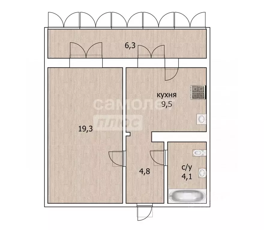 1-к кв. Тюменская область, Тюмень ул. Дружбы, 73к1 (39.2 м) - Фото 2