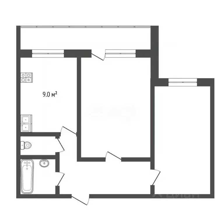 2-к кв. Тюменская область, Тюмень ул. Федюнинского, 11А (49.9 м) - Фото 2