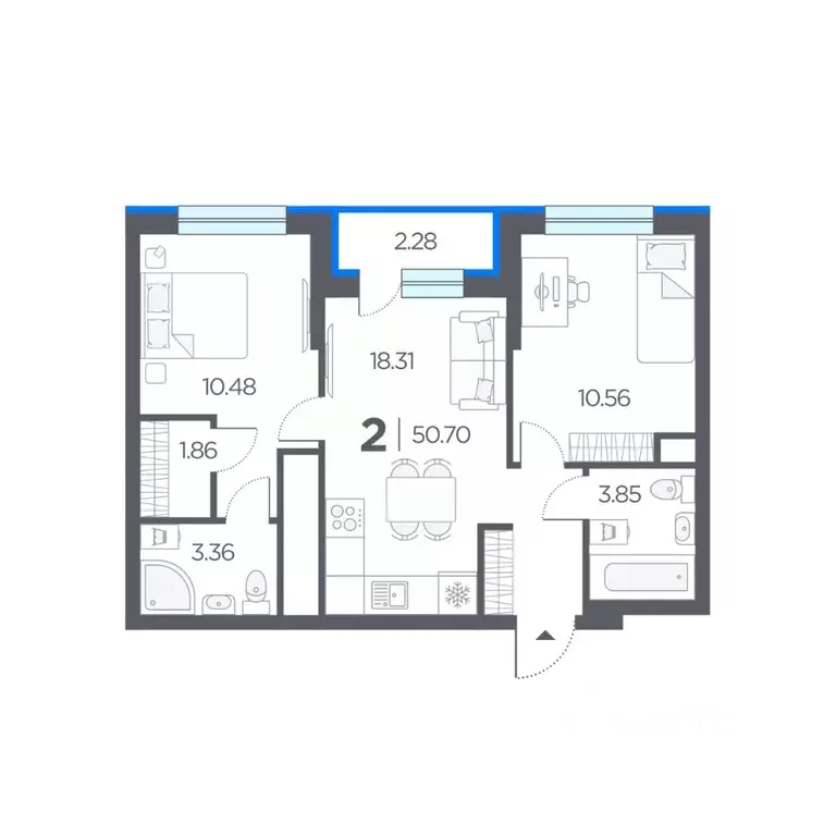 2-к кв. Рязанская область, Рязанский район, Дядьковское с/пос, с. ... - Фото 1