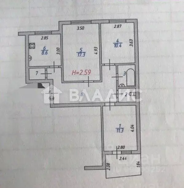 3-к кв. Ивановская область, Иваново Кохомское ш., 11 (63.0 м) - Фото 2