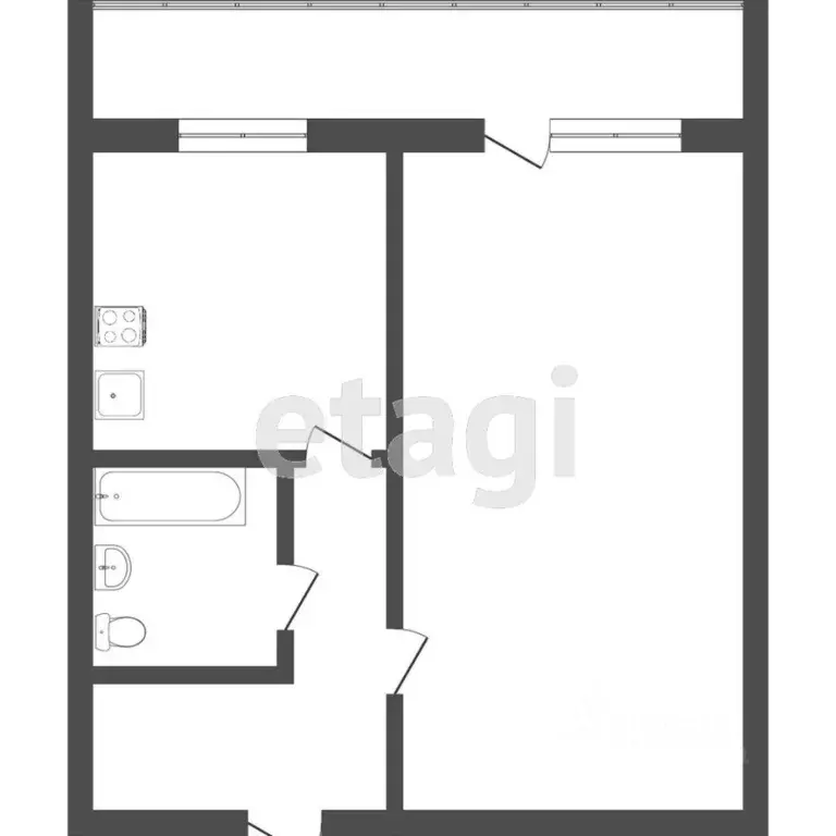 1-к кв. Томская область, Томск ул. Степана Разина, 14 (39.5 м) - Фото 2